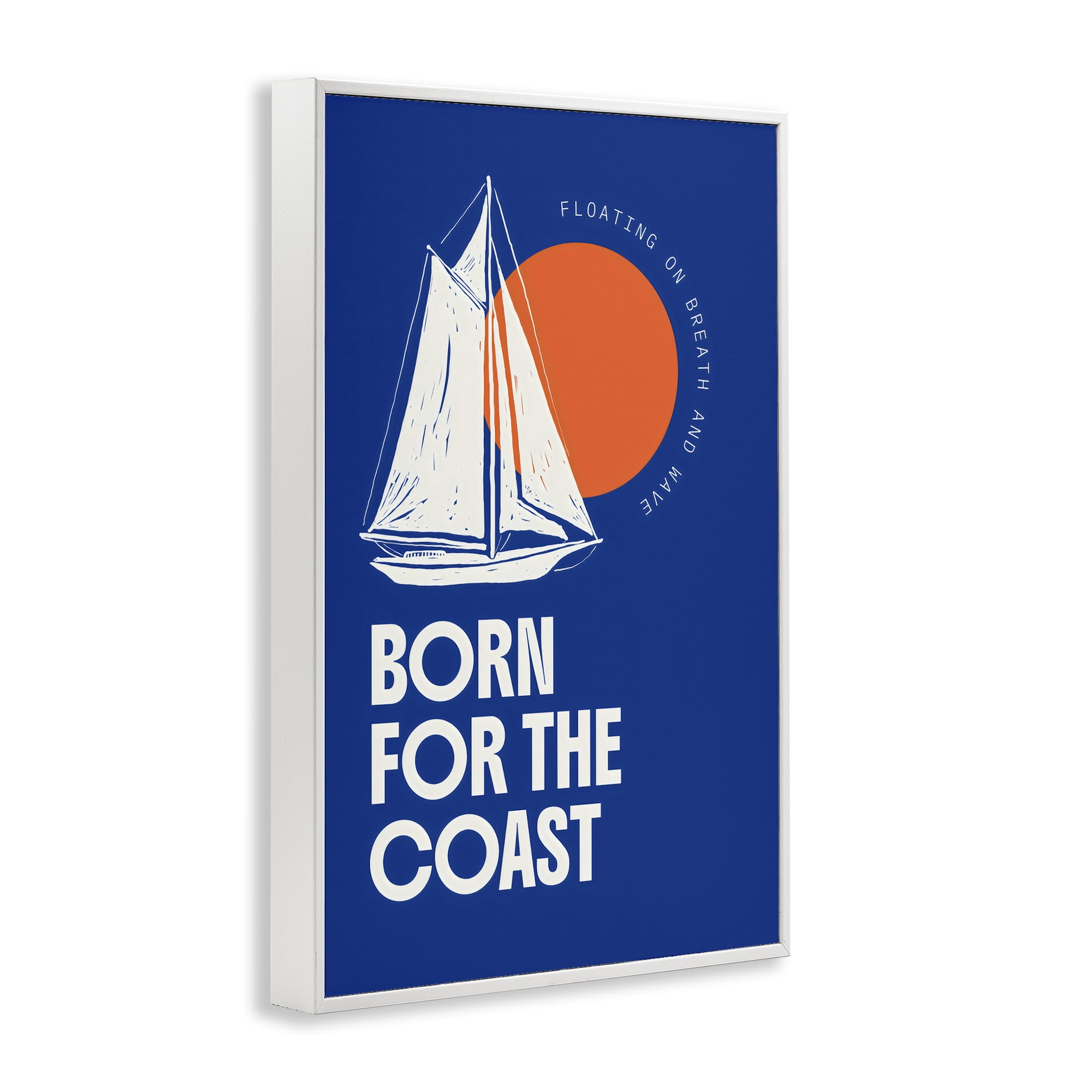 Stupell Industries Born For The Coast White Framed Giclee Art, design by Creative Studio