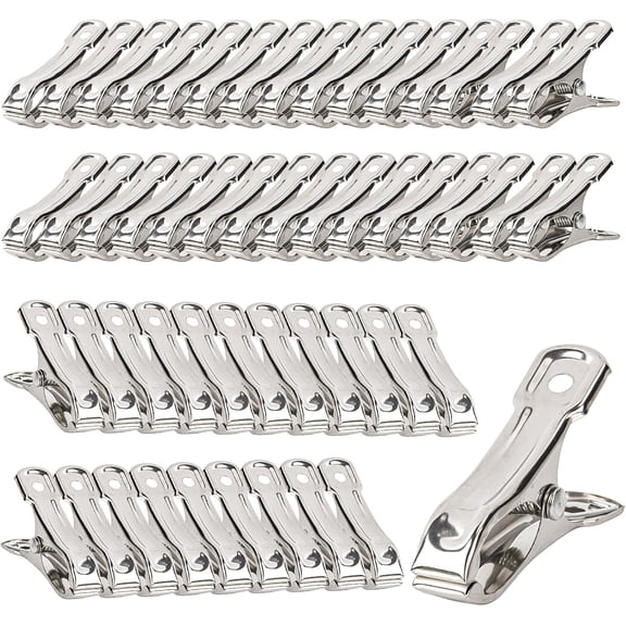 50 Pack Stainless Steel Greenhouse Clamps, Heavy Duty Garden Clips with Strong Spring Grip for Greenhouse Film, Shade Cloth, Netting, Plant Covers, Garden Hoops and PVC Pipe Frames