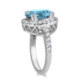 thumbnail image 2 of SZUL Women's 5 Carat Blue Topaz and Diamond Ring in 14K White Gold, 2 of 3