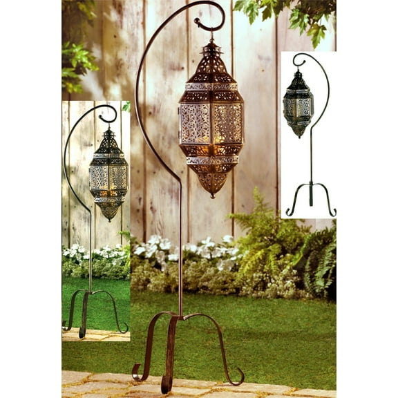 41.25" MOROCCAN LED or CANDLE LANTERN STAND CANDLE LANTERN  ** NIB