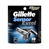 Gillette Sensor Excel, Refill Cartridges 10 ea + LA Cross Blemish Remover 74851