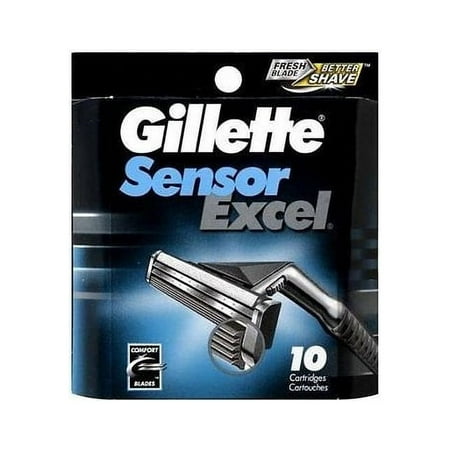 Gillette Sensor Excel, Refill Cartridges 10 ea + LA Cross Blemish Remover 74851