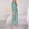 thumbnail image 3 of Hirioo Lemon Ice Cream for Women's Pajama Sets 2 Piece Pjs Women's Long-Sleeved Pajama Set Button Down Sleepwear,S-XXL-Small, 3 of 7