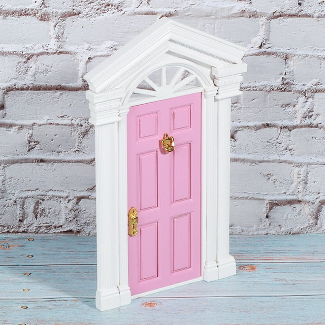 Mini Puerta De Abedul De Madera Para Casa De Muñecas 1:12, Apertura De Puerta De Abedul De Madera De Hadas Pequeña Con Accesorios Para Casa De Muñecas
