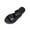 Black, variant on FRSASU Women's Flat Slippers Summer Casual Leather Strap Rome Style Low Heels Sandals Slides Black