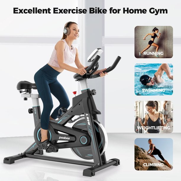 POOBOO Indoor Stationary Magnetic Cycling Exercise Bike Machine for Home Cardio and Workout 350 Lbs.