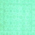 thumbnail image 1 of Ahgly Company Machine Washable Indoor Square Abstract Turquoise Blue Modern Area Rugs, 8' Square, 1 of 4