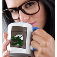 thumbnail image 2 of 3drose, Funny Cute Alligator Coming in Dog Door Gator Satire Cartoon, 15oz Two-tone Blue Mug, 2 of 6