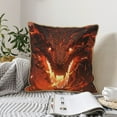 thumbnail image 4 of KLL Magma Fire Black Dragon Decorative Throw Pillow Covers Velvet Soft for Couch Sofa Bedroom Living Room Outdoor (No pillow core)- 20"x20", 4 of 5