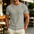 thumbnail image 2 of Gym Tops Dqueduo Men's Summer Casual Solid Color T-shirt Khaki XXL, 2 of 8