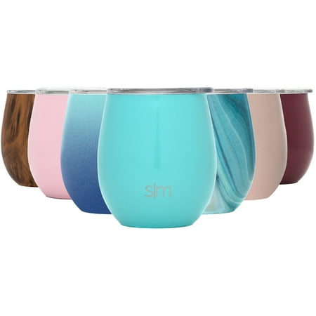 Simple Modern Spirit 8oz Wine Tumbler Glass with Lid - Vacuum Insulated Stemless 18/8 Stainless Steel Wine Cup -Caribbean