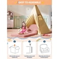 thumbnail image 4 of Kids Sofa, 2-in-1 Convertible Teddy Fleece Fabric Toddler Sofa Chair, Soft Fold Out Sofa Lounger for Kids, Comfy Children's Sofa Bed for Playroom, 4 of 7