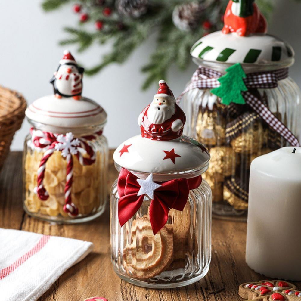 Christmas Cookie Jar With Heart-shaped Cover, Candy Jar, Glass Sealed Jar,  Creative Storage Jar, Kitchen Accessories - Temu Germany