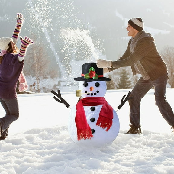 karymi Christmas Snowman Dressing Set Combination Wood Button Pipe Hat Scarf Gift Ideas