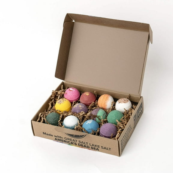 Cosset 2.6oz Bath Bomb 12-Pack - Mighty Bath Bombs for Your Mind, Body, and Soul