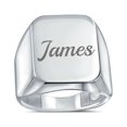 thumbnail image 5 of Bling Jewelry Mens  Large Rectangle Initial Monogram Signet Ring Polished Sterling Silver, 5 of 6