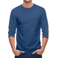 thumbnail image 6 of Men's 3/4 Sleeve Baseball T Shirts Raglan Tops | Crew Neck,Casual,Moisture Wicking,High Stretch,Comfortable,Work,Workout,Gym,Athletic Tee Blue 3XL, 6 of 8