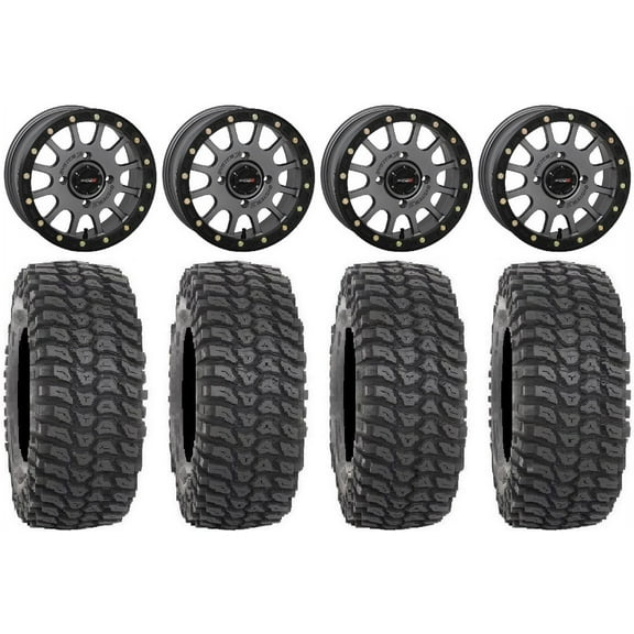 System 3 SB-5 Grey 15" Wheels 35" XCR350 Tires Polaris RZR XP 1000 / PRO XP / Ranger XP 900/1000