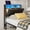 Black(Faux Leather), variant on ARICOEASY Twin XL Headboard for Bed Frame with LED Lights, Charging Station & Hidden Storage, Ergonomic Upholstered Headboard Only with 2 Outlets, 2 USB Ports, Easy Attach to Bed Frame, Black