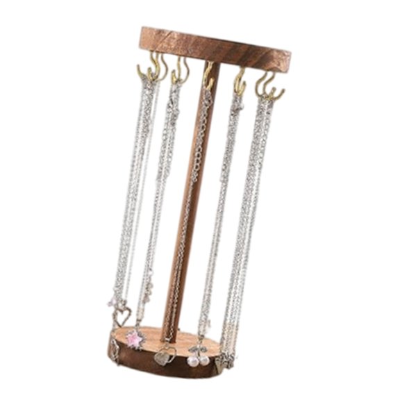 Jewelry Holder Necklace Stand Keychain Stand Wood Texture for Showcasing Necklace Earrings and Bracelet in Stores