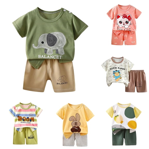 HCYSFG Boys Cartoon Graphic Outfit Sets 2 Piece T Shirt And Shorts Clothing Sets Crewneck Short Sleeve Matching Sets