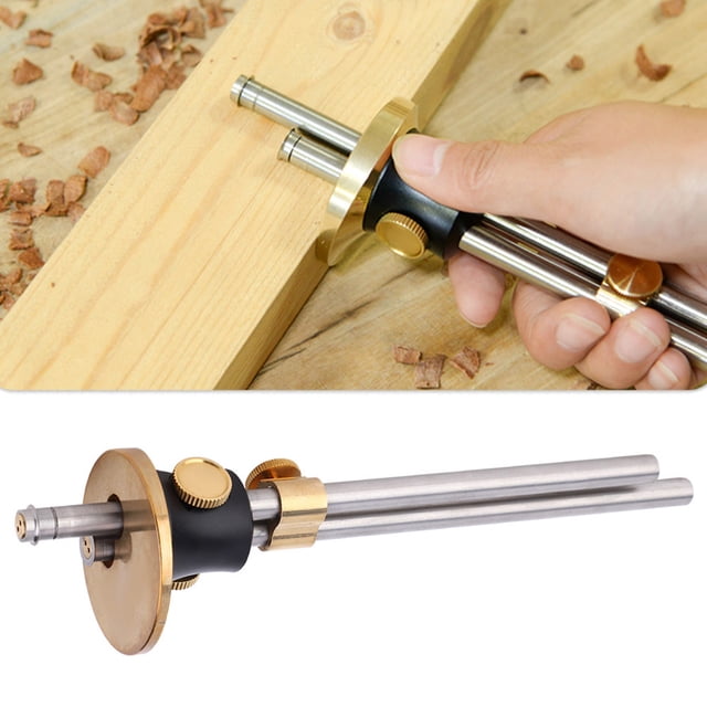 Indicador de Marcado de Madera de Estilo Europeo Herramienta de Medición Manual de la Regla del Marc ca de la Carpintería (Double) Indicador de marcado Spptty herramientas industriales