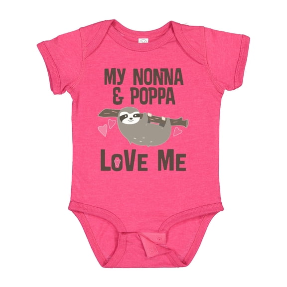 Inktastic Nonna and Poppa Granddaughter Sloth Girls Baby Bodysuit