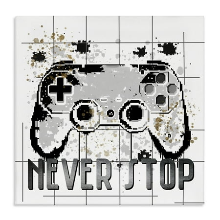 Stupell Industries Never Stop Pixel Gamer Canvas Wall Art, design by Kim Allen