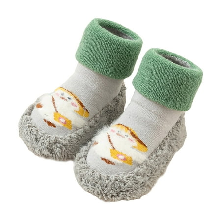 

Entyinea Sock Shoe Soft Sole and Non Slip Stay on Slipper Socks for /Toddler Girls Boys Gray 14