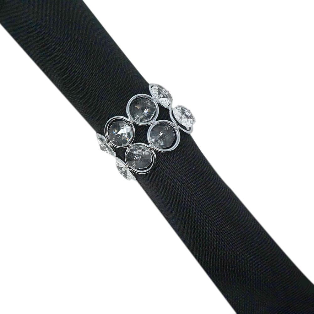 Crystal Napkin Ring Holders, Silver, 11/2Inch, 4Count
