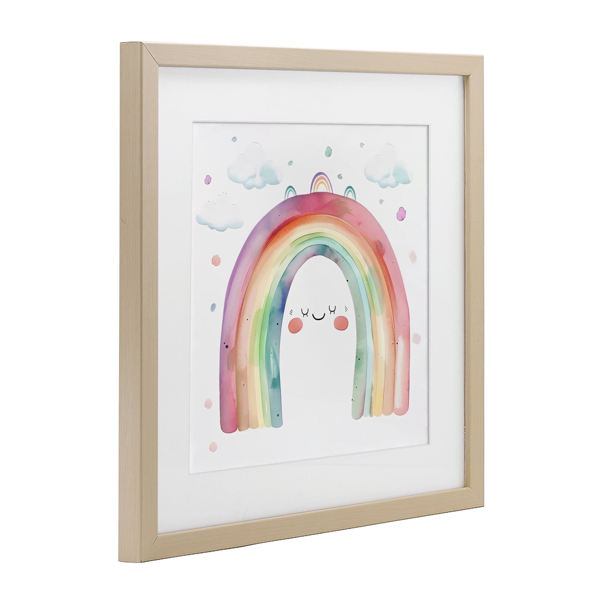 Stupell Industries Cute Smiling Rainbow Birch Framed Print Under Glass, design by Creative Studio