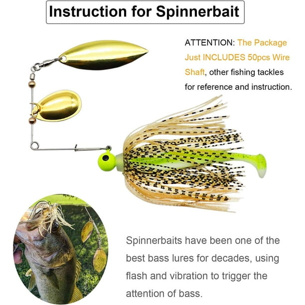 Dovesun Fishing Spinner Baits Making Kit Fishing Lure Making Kit Fishing  Spinner Shaft Wire Spinner Clevis 