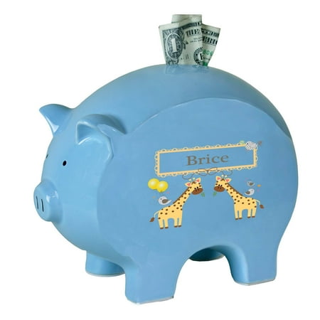 My Bambino Asymmetrical Pig Piggy Banks & Money Jars Blue/Yellow