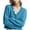 A Sky Blue, variant on Ndbuld Women Long Sleeve Women Solid Color Long Sleeve V Neck Button Down Knit Cardigan Top,Green,Free Size