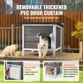 thumbnail image 5 of KFFKFF Weatherproof Outdoor Cat Shelter, Wooden House for Cats and Rabbits, Insulated Design with Foam, Openable Roof, PVC Door Flaps, 24"L x 20"W x 21"H, 5 of 9
