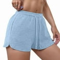 thumbnail image 3 of Womens Waffle Knit Pajama Shorts Soft Drawstring Lounge Bottoms Casual Workout Shorts with Pockets XL, 3 of 8