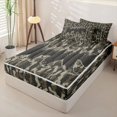 thumbnail image 2 of Castle Fairy Teens Camo Forest Bear Zipper Full Size Comforter Sets with Fitted Sheet and 2 Pillowcases,Abstract Camouflage Animal Zipper Bedding Set,Taupe Black,Black Reversible,4pcs, 2 of 6