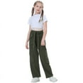 thumbnail image 6 of Rolanko Girl's High-Waisted Cargo Pants: Multiple Pockets, casual daily sports and dancing., 6 of 6