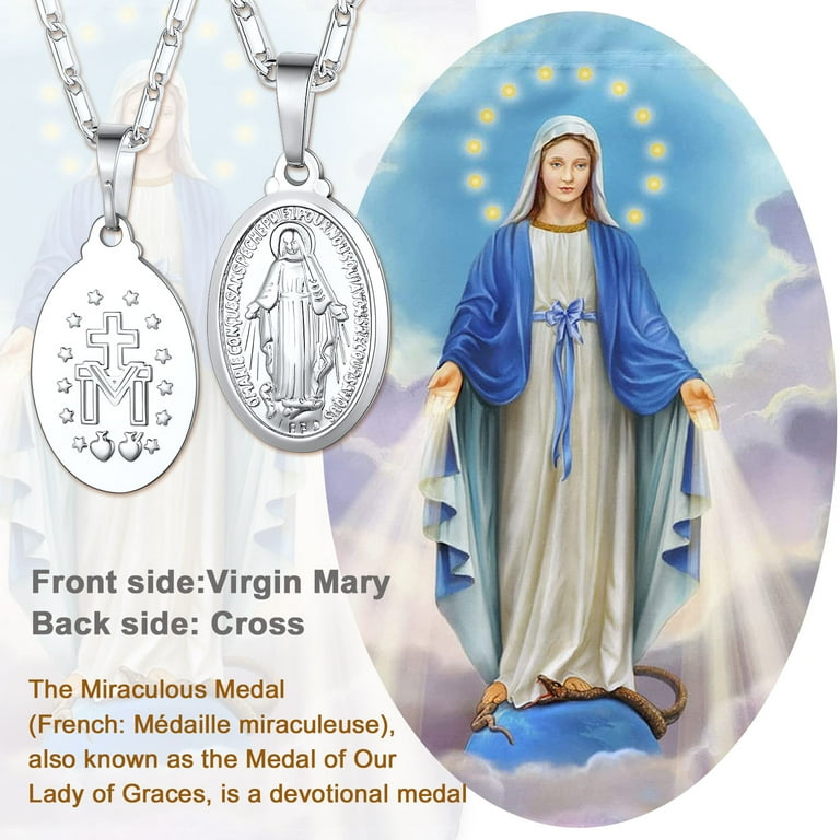 Miraculous mary shop medal necklace