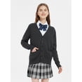 thumbnail image 5 of jinghuiyue Women Sweater Cardigans V Neck Knitted Uniform Button up Long Sleeve JK Top Clothing with Pockets XL, 5 of 7