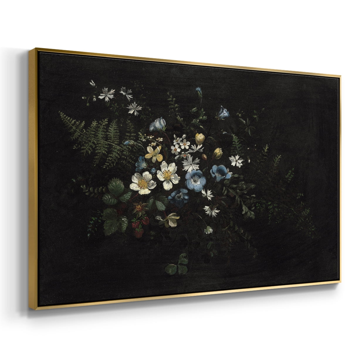 Vintage Botanical Print-XXXV By Wexford Home Framed in Gold Wood Gallery Wrapped Canvas 27 in. x 41 in.