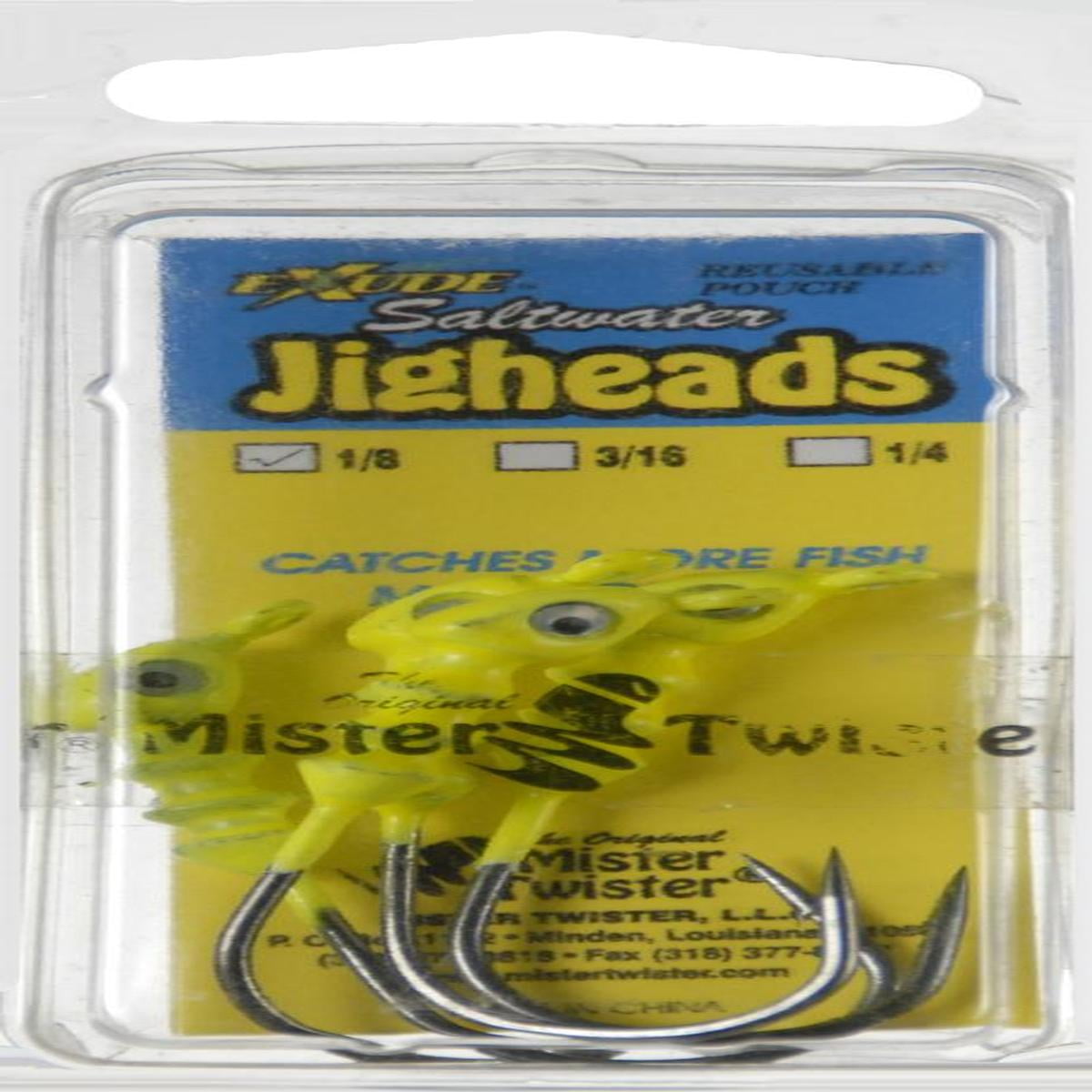 Mister Twister Exude Saltwtr Jh 1/8Oz Ch 4/Pk ESWJH18410