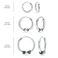 thumbnail image 4 of LeCalla 925 Sterling Silver Boho Tribal Bali Hoop Earrings Set for Women, 4 of 6
