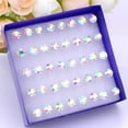 thumbnail image 1 of Pendientes de plástico con forma de botón para mujer, pendientes de resina en caja, pendientes cuadrados, pendientes pequeños, joyas, 1 of 5