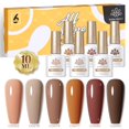 thumbnail image 1 of BORN PRETTY 6pcs Gel Nail Polish Set Glitter Spring Color Soak Off Base Top Coat Kit 10ml Gao Jinjia unisex, 1 of 2