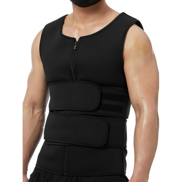 SAYFUT Men Sauna Vest Body Shaper Sweat Waist Trainer with Zipper
