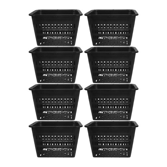 WEUVEB 8Ud Macetas Hidropónicas De Plástico Negro Para Cultivo De Verduras Y