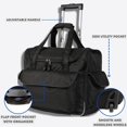 thumbnail image 5 of J World Unisex Donna Rolling Carry-on Tote with Laptop Sleeve for Travel and Work, Black, 5 of 10
