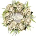 thumbnail image 3 of Corona de hortensias artificiales de 40 cm, guirnalda para el hogar, decoración de puerta de entrada, fondo de pared, decoración navideña, corona de hola, 3 of 5