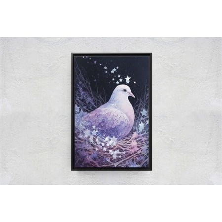 Mystical Celestial White Dove And Stars For Whimsical Wall Decor Unframed Paper Print